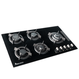 Encimera a gas 5 Hornillas Vidrio Templado 90cm