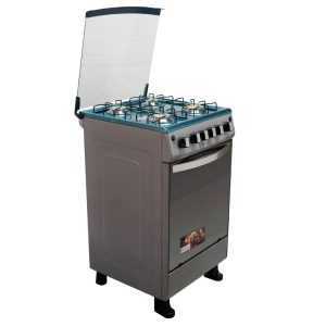 Cocina 4 quemadores gris con grill en el horno AmericanStar